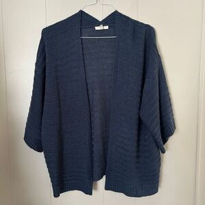 Easel Los Angeles Blue Open Front Knit Cardigan Size Small